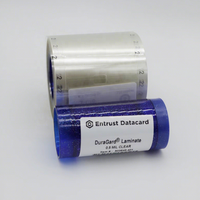 Ruban de laminage transparent Datacard 503849-401 Clear 0.5 Mil DuraGard et kit de nettoyage pour imprimante de cartes d'identité Datacard SP75, SP75 Plus
