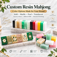 Tuiles de Mahjong en résine rose pastel personnalisées, sensation premium au toucher, pièces de jeu de Mahjong en résine