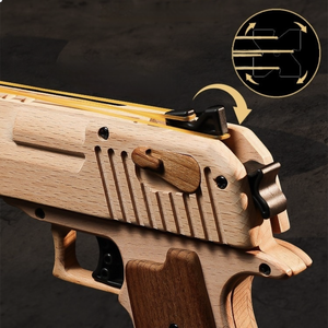 ปืนของเล่นไม้แบบยิงต่อเนื่องกลางแจ้ง ดีไซน์ <span class=keywords><strong>M1911</strong></span> ยิงเร็ว ทำมือ ของขวัญสำหรับเด็กผู้ชาย ปืนยิงหนังสติ๊ก - Product Image 2