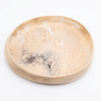Assiette décorative ronde en résine, motif en relief, luxe moderne, faite à la main, surface polie, écologique, passe au lave-vaisselle, vaisselle et assiettes