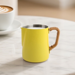 Pichet Latte Art de 12oz, pichet à vapeur pour expresso avec bec rond, pichet à mousseur à lait - Product Image 5