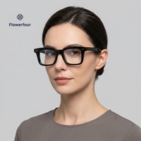 Montures de lunettes carrées bleues en acétate, montures de lunettes optiques à monture complète, unisexe, pour un usage quotidien