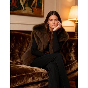 FOXA Gilet en fausse fourrure pour femme, sans manches, ouvert sur le devant, vêtements d'extérieur chauds pour l'hiver - Product Image 6