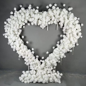 A-FSA009 Arche de mariage en gros avec fleurs, arrangement floral carré, décoration d'arche de fleurs en roses de soie - Product Image 6