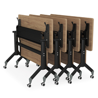 Table de conférence mobile double couche LIWEI en bois moderne, pliable, pour bureau et formation