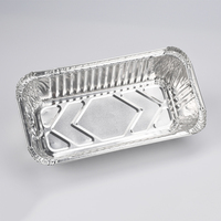 Barquette rectangulaire jetable en aluminium avec couvercle transparent pour plats à emporter