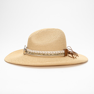 Chapeau de <span class=keywords><strong>paille</strong></span> naturel à large bord, style campagnard, pour la pêche, les activités de plein air, protection solaire, décontracté, réglable, <span class=keywords><strong>vente</strong></span> chaude d'été - Product Image 3