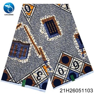 Tissu imprimé <span class=keywords><strong>africain</strong></span> 100 % coton, best-seller, <span class=keywords><strong>pagne</strong></span> nigérian Batik Ankara pour la confection de robes, 6 yards 21H260511 - Product Image 3