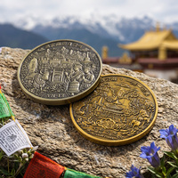 Moneta Commemorativa Personalizzata in Lega di Zinco con Logo Paesaggistico e Culturale Inciso in 3D per Souvenir di Viaggio