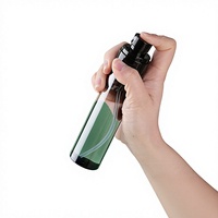 En stock, flacon pulvérisateur transparent noir de 120 ml, flacon cosmétique en plastique PET à fine brume, flacon pulvérisateur