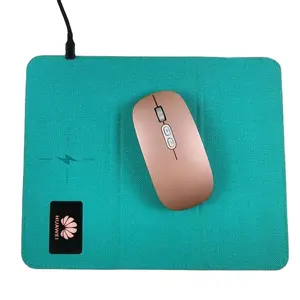 Leather customizable led lights wireless charger mousepads mini multifunctional mouse pad with led logo