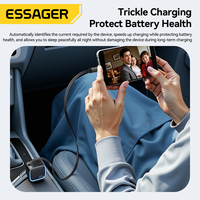 ESSAGER F779 5V 2.4A 3A Port USB Type C PD 45W Câble rétractable Chargeur rapide pour téléphone portable Compatible avec Samsung Iphone