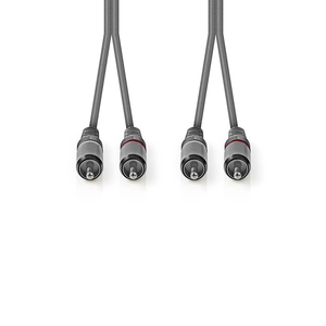 Stereo Audio <b>Cable</b> 2x Male <b>RCA</b> <b>to</b> 2x Male <b>RCA</b> 3.0 M Grey - Product Image 2