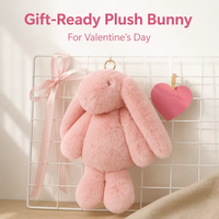 [Bunny] Nouveau porte-clés en peluche Shy Bunny avec oreilles florales, confortable, écologique et durable, en stock
