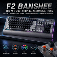 Clavier de jeu F2 pleine taille en alliage d'aluminium, interrupteurs optiques remplaçables à chaud, rétroéclairage RGB, touches multiples, filaire USB, nouveau pour ordinateur de bureau