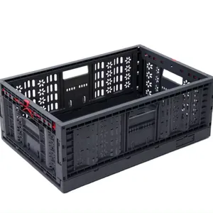 Heavy Duty Custom Foldable Stackable Agricultural Plastic Crate Folding Crate For Restaurants Leasinging Company