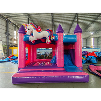 Toboggan de maison de rebond gonflable de fête commerciale combo pour enfants fille licorne château de saut gonflable gonflable