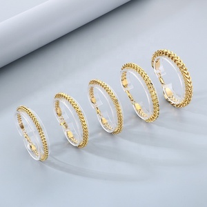 Cho đồ trang sức thời trang nam 14K mạ vàng đồng Vòng đeo tay hợp thời trang Cuban chuỗi Thép không gỉ Vật liệu chính - Product Image 2