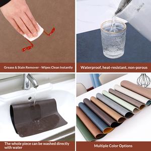 Set de table en cuir double face à motif vachette, ovale, isolant thermique, pour la maison/le <span class=keywords><strong>restaurant</strong></span>, personnalisable - Product Image 2