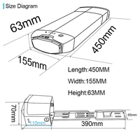 US EU No Tax Rack arrière 36V 13Ah Batterie de vélo électrique 36V 300W 350W 500W Batterie au lithium-ion + Porte-bagages double couche