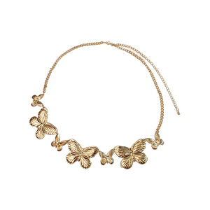 สร้อยคาดเอวรูปผีเสื้อ สีทองขาว โลหะผสมสังกะสี ชั้นเดียว สำหรับผู้หญิง สวมใส่ได้ทุกวัน - Product Image 5