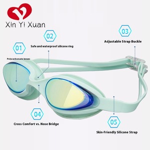 Nouvelles lunettes <span class=keywords><strong>de</strong></span> natation <span class=keywords><strong>de</strong></span> course haute définition pour enfants, étanches, protection UV, anti-buée, équipement en silicone - Product Image 2