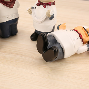 กระต่ายเรซิ่นสีขาววาดลายด้วยมือ ดีไซน์น่ารัก ของตกแต่งบ้าน ของขวัญ ไม่เห็น ไม่ได้ยิน ไม่พูด - Product Image 3