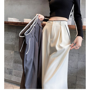 <span class=keywords><strong>Pantaloni</strong></span> da donna di fascia alta <span class=keywords><strong>grigi</strong></span> nuovi <span class=keywords><strong>pantaloni</strong></span> dritti Casual a vita alta autunno - Product Image 3