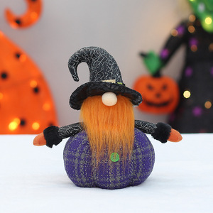 Muñeca de Tela de Calabaza de Halloween con Sombrero de Bruja y Barba Larga, Rellena de Algodón PP, Decoración de Escritorio para Uso en Interiores - Product Image 3