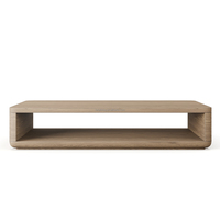 FERLY Ensemble de canapés en bois massif de haute qualité de style minimaliste moderne et table basse pour salon Meubles texturés naturels