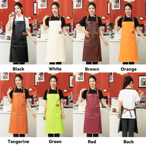 Leather Twill Waterproof Oil-resistant Apron with High-<b>end</b> Texture for Kitchen Use Unisex Restaurant & Cafe Waiter Apron - Product Image 6