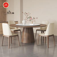 Chaise de salle à manger de luxe en bois massif moderne avec revêtement en cuir, ensemble de mobilier pour café et restaurant, écologique