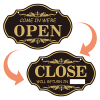 Panneau de signalisation ouvert/fermé réversible double face en PVC durable, plaque suspendue pour café, bar, magasin de détail, hôtel