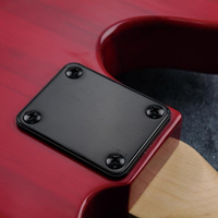 Vente en gros de plaque de manche de guitare électrique chromée à 4 trous en métal argenté ou noir pour guitare électrique ou basse ST