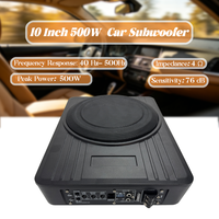Caisson de basses de voiture fin à installer sous le siège, 10 pouces, entièrement en aluminium, 120W RMS, subwoofer actif à bobine simple, mono, télécommande, OEM personnalisé