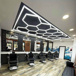 Lumière <span class=keywords><strong>de</strong></span> <span class=keywords><strong>garage</strong></span> <span class=keywords><strong>LED</strong></span> hexagonale 110V-240V, design sans cadre, éclairage <span class=keywords><strong>de</strong></span> travail lumineux pour barbier, <span class=keywords><strong>garage</strong></span>, atelier - Product Image 2