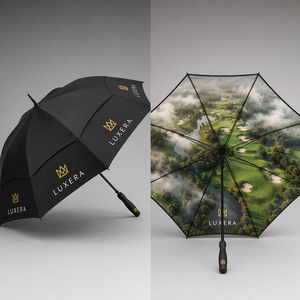 Double Layer <b>Windproof</b> Golf <b>Umbrella</b> 190T Pongee Fabric Auto Open Large Canopy Heavy Duty Rain <b>Umbrella</b> for Outdoor Travel - Product Image 2