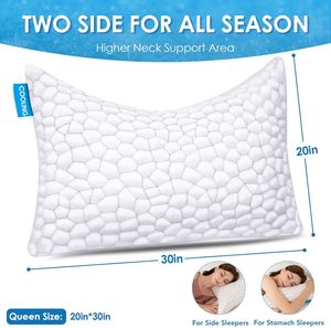 Almohadas <span class=keywords><strong>de</strong></span> Lujo <span class=keywords><strong>de</strong></span> Espuma Viscoelástica Triturada para Dormir <span class=keywords><strong>de</strong></span> Lado, Frescas, No Planas, Firmes, Cervicales, para Alivio del <span class=keywords><strong>Dolor</strong></span> <span class=keywords><strong>de</strong></span> <span class=keywords><strong>Cuello</strong></span> en Dormidores Laterales - Product Image 1