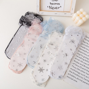 Chaussettes en fibre de verre maillée pour femmes, style estival fin, mignonnes, transparentes, respirantes, mi-tube, chaussettes en pile japonaises - Product Image 3