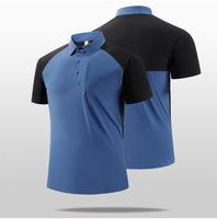 T-shirt décontracté solide d'été pour hommes T-shirt polo court à col rabattu en soie de glace à séchage rapide T-shirt de sport T-shirt polo pour hommes