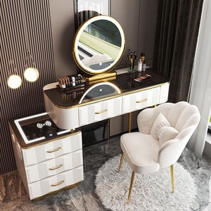 Smart Makeup Vanity Table With Mirror And Storage For Bedroom Minimalist Design Ins Style Multi Functional Dressing Table - Product Image 2