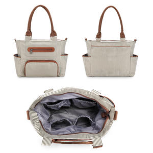 Çok fonksiyonlu büyük kapasiteli anne soğutucu çanta tarzı bebek bezi çantası Polyester astar çanta ile anne ve bebek için - Product Image 6