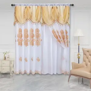 Finished European curtain head curtain Terilon embroidery export South American double curtain.