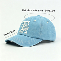 Casquette de baseball en denim avec logo brodé personnalisé, ajustable, non structurée, pour sports de plein air, style papa