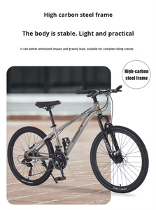 Vélo <span class=keywords><strong>de</strong></span> montagne 24/26/27,5 pouces pour adultes, VTT tout-terrain 21 vitesses, freins à <span class=keywords><strong>disque</strong></span>, pour étudiants, hommes et femmes, cadre en acier à haute teneur en carbone, cadre sans queue - Product Image 5