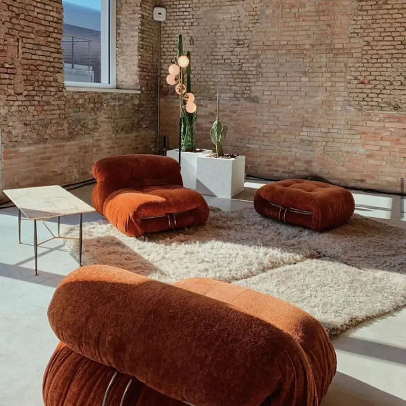 Designer single Hippo chair Italian Cassina lounge floor Velvet single sofa with ottoman Nordic creative home furniture