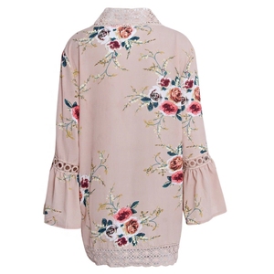Delle donne Chiffon Floreale Cardigan Leggero di Stampa Dello Scialle Della Spiaggia Allentati Top Cover up <span class=keywords><strong>Estate</strong></span> Camicetta - Product Image 2