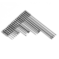 Embouts de tournevis magnétiques à fente en acier S2 de qualité industrielle de 75 mm, tige hexagonale de 1/4 pouce, antidérapants, tête plate, aimant puissant