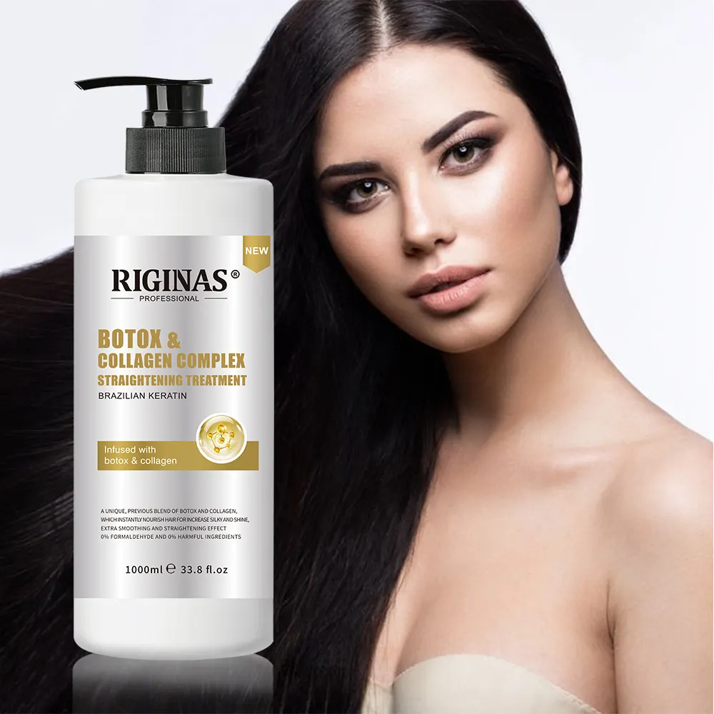 Riginas özel etiket Botox ve kollajen profesyonel tedavi saç proteini kollajen hasarlı için hızlı tedavi