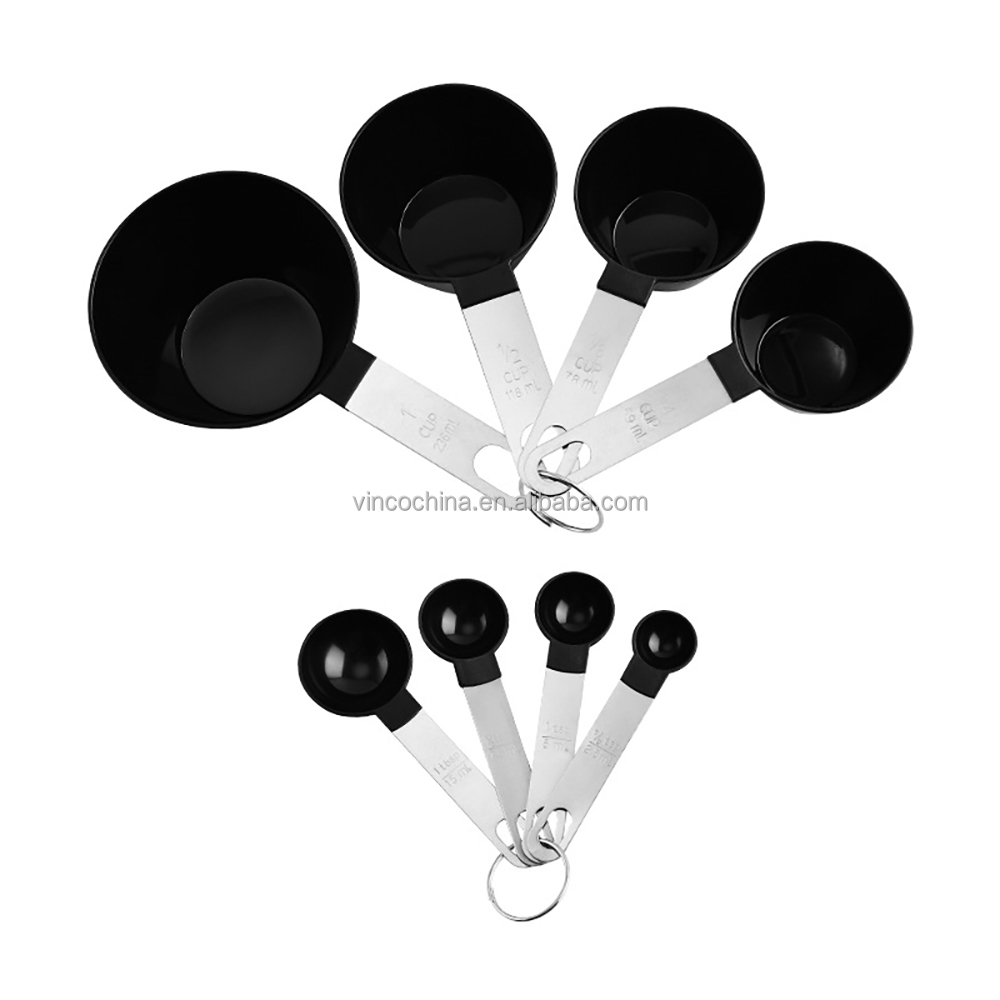 8 Pieces Stackable Nesting Measuring Cups & Spoons Set with Stainless ...